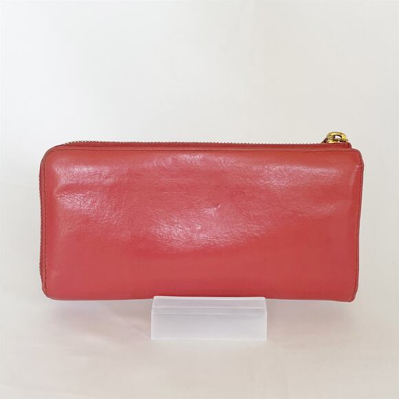 BALENCIAGA Motocross Leather Lambskin Zip Around Wallet Salmon - Picture 2 of 13